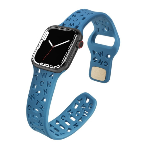 Ремешок English Letters для Apple Watch Series 8 / 7 41mm / 40mm / 38mm - синий