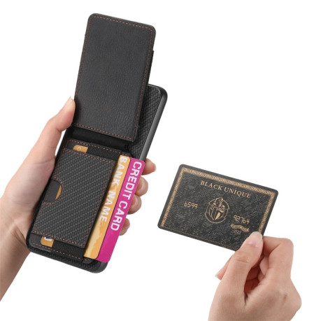 Чохол Cross Leather Ring Vertical Zipper Wallet для Realme 13 Pro / 13 Pro+  - чорний