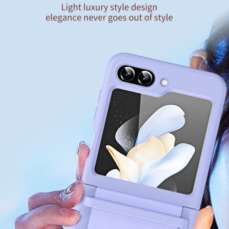 Противоударный чехол Skin Feel Hinge для Samsung Galaxy Flip5 - зеленый