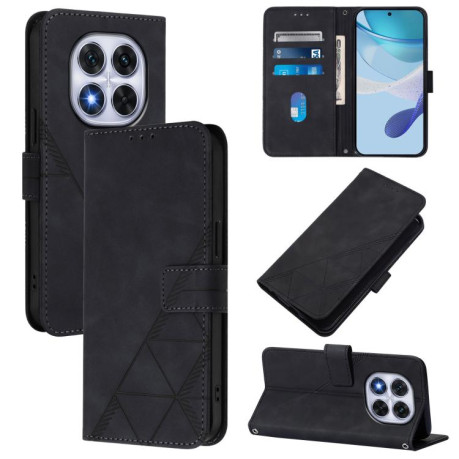 Чохол-книжка Crossbody 3D Embossed Flip Leather на Xiaomi Poco X7 - чорний