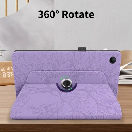 Чехол-книжка Tree Life Embossed Rotation Leather на Xiaomi Redmi Pad 2 SE 9.7 2026 — фиолетовый