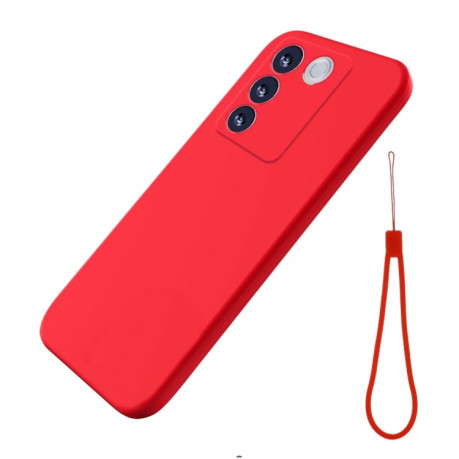 Силиконовый чехол Solid Color Liquid Silicone на Vivo V27e / S16e - красный