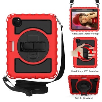 Противоударный чехол 360 Degree Rotation Combination на iPad Air 10.9 2022/2020 - черно-красный