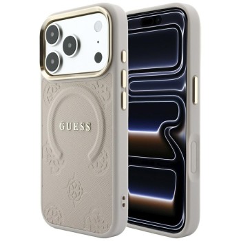 Оригинальный чехол Guess Saffiano MagSafe на iPhone 17 Pro Max / 18 Pro Max — розовый