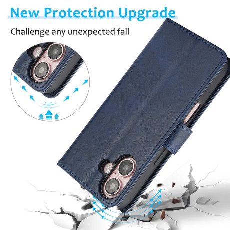 Чохол-книжка Calf Texture 2 in 1 Detachable Magnetic на iPhone 16 - синій