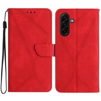 Чехол-книжка Stitching Embossed Leather на Samsung Galaxy A27 5G — красный