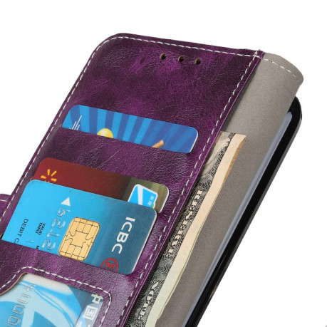 Чехол-книжка Magnetic Retro Crazy Horse Texture на Motorola Edge 60 Fusion/60 - фиолетовый