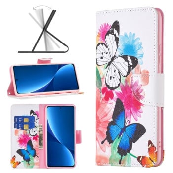 Чохол-книжка Colored Drawing Pattern для Xiaomi 12 Pro - Butterflies