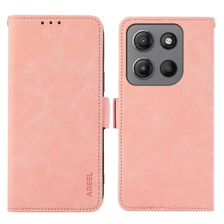 Чехол-книжка ABEEL Color Block Magnetic RFID Leather на Motorola Moto G15 4G / G05 - розовый