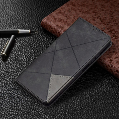 Чехол-книжка Rhombus Texture на Xiaomi Redmi Note 10/10s/Poco M5s - черный