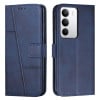 Чохол-книжка з рядком та фактурою Calf з магнітним хлястиком на Realme C71 4G - синій
