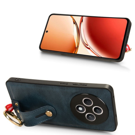 Протиударний чохол Wristband Leather Back для OPPO Reno12 F/12 FS 5G - синій
