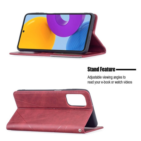 Чехол-книжка Rhombus Texture для Samsung Galaxy M52 5G - красный