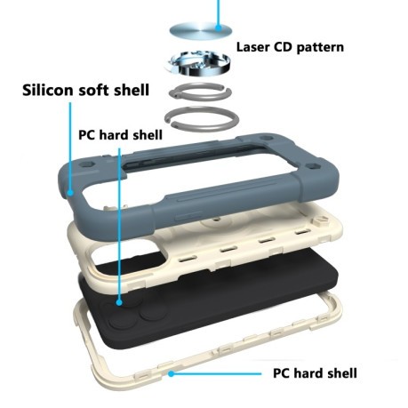 Протиударний чохол Silicone with Dual-Ring Holder для iPhone 13 Pro Max