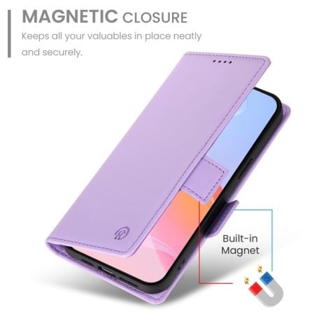 Чехол-книжка Side Buckle Magnetic Frosted Leather для iPhone 16 Pro - фиолетовый