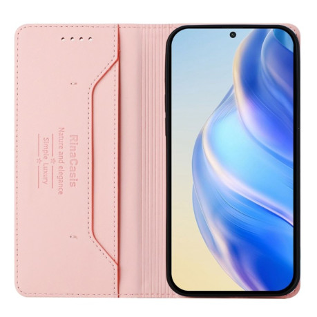 Чехол-книжка RC01 Dual-Folded Magnetic Suction RFID Leather на Infinix Hot 50i 5G / Smart 9 4G - розовый
