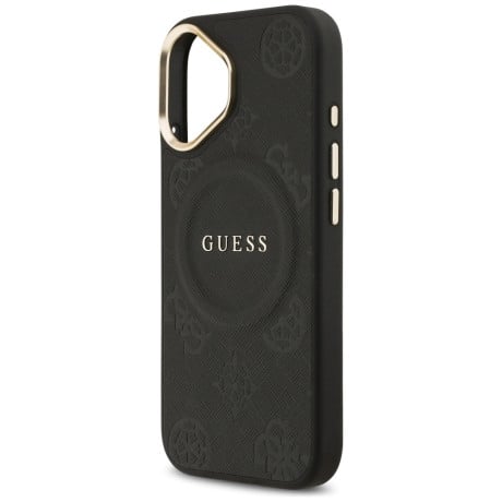 Оригинальный чехол Guess Peony Hot Stamp с MagSafe на iPhone 17 - Black