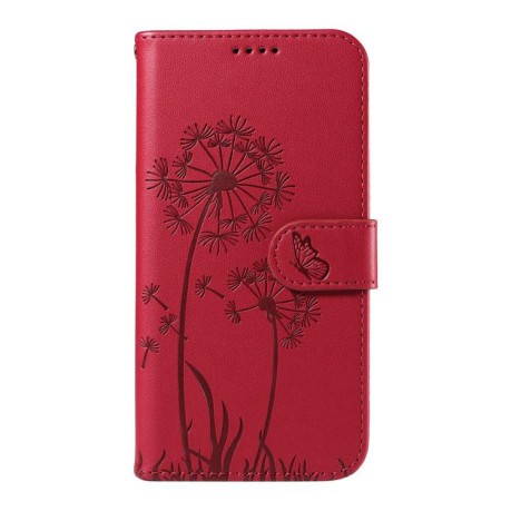 Чехол-книжка Dandelion Embossed Pattern Flip Leather для OPPO Reno13 Pro Global - красный