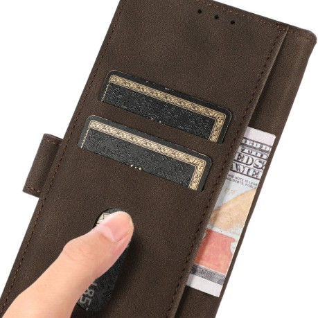 Чехол-книжка KHAZNEH Matte Texture для Xiaomi Redmi A3 - коричневый