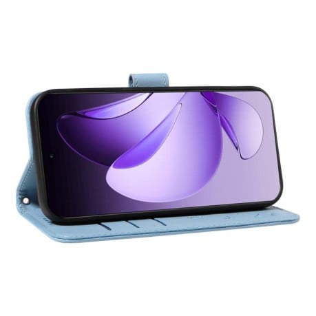 Чехол-книжка Dandelion Embossed Pattern Flip Leather для OPPO Reno13 Pro Global - голубой