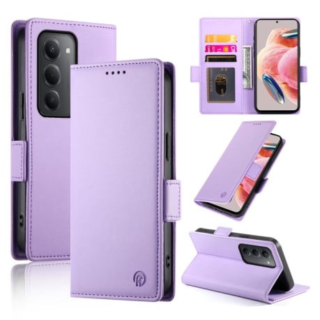 Чохол-книжка Side Buckle Magnetic Frosted Leather на Xiaomi Redmi 15 5G / 4G EU 171mm - фіолетовий