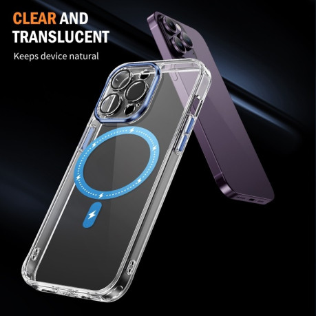 Чехол Clear Case MagSafe Simple Magnetiс для iPhone 15 Pro - синий