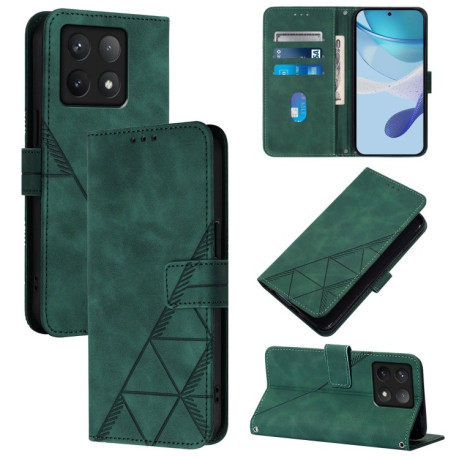 Чохол-книжка Crossbody 3D Embossed Flip Leather на Xiaomi 14T Pro - зелений
