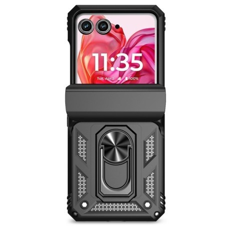 Противоударный чехол Sliding Camshield для Motorola razr 50 - черный