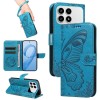 Чехол-книжка Swallowtail Butterfly Embossed Leather для Xiaomi Redmi K90/Poco F8 синий — синий