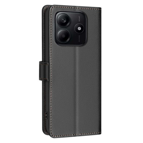 Чехол-книжка Litchi Texture RFID Anti-theft Leather для Xiaomi Redmi Note 14 4G - черный