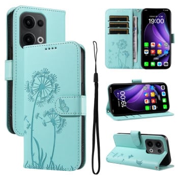Чехол-книжка Dandelion Embossed Pattern Flip Leather для OPPO Reno13 Global - зеленый