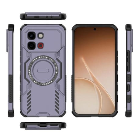 Протиударний чохол Butterfly Armor з MagSafe на Infinix Note Edge 5G Global — фіолетовий
