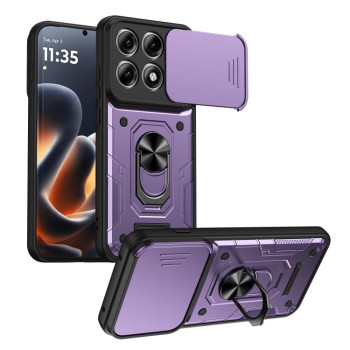 Чохол Escase Nanshan Armor з шторкою камери та кільцем-тримачем на Motorola Edge 70 Pro 5G — фіолетовий