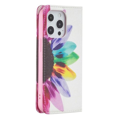 Чохол-книжка Colored Drawing Pattern Invisible для iPhone 13 Pro Max - Sun Flower
