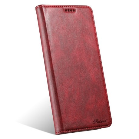 Чохол протиударний Suteni H02 Leather Wallet Stand для iPhone 16 Pro - червоний