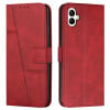 Чехол-книжка со строчкой и фактурой Calf с магнитным хлястиком на Samsung Galaxy A07 4G - красный