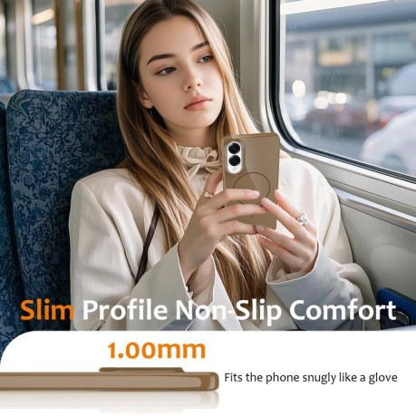 Протиударний чохол Glossy TPU Shockproof MagSafe для Samsung Galaxy S25 Edge 5G - золотий