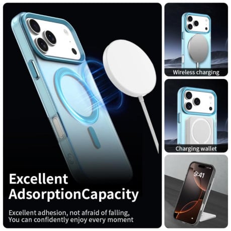 Чехол Candy с Magsafe гибрид на iPhone 17 Pro Max - синий