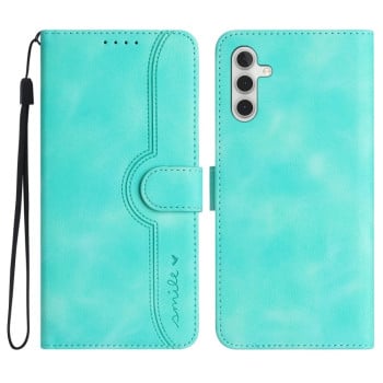 Чехол-книжка в стиле Retro мягкое покрытие Skin Feel серия Amile на Samsung Galaxy M34 - голубой