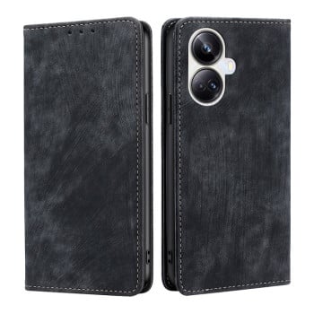 Чохол-книжка RFID Anti-theft Brush для Realme 10 Pro+ 5G - чорний