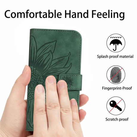 Чехол-книжка Skin Feel Sun Flower для Motorola Edge 60 5G - зеленый