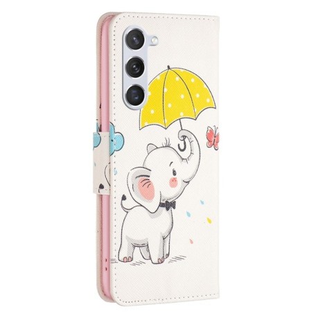 Чохол-книжка Colored Drawing Pattern для Samsung Galaxy S24 5G - Elephant