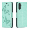 Чехол-книжка Butterflies Pattern для Samsung Galaxy A24 4G - зеленый