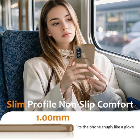 Чохол Glossy TPU Shockproof з MagSafe на Samsung Galaxy A17 5G/4G - золотий