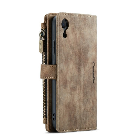 Кожаный чехол-кошелек CaseMe-C30 для iPhone XR - коричневый