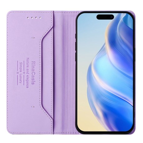 Чохол-книжка RC01 Dual-Folded Magnetic Suction RFID Leather на iPhone 16e - фіолетовий