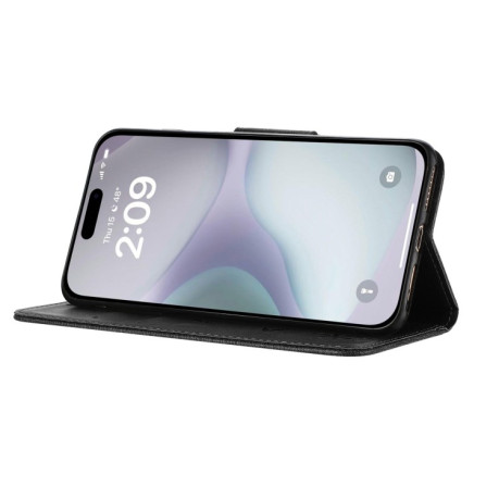 Чехол-книжка Embossed Butterfly для iPhone 16 Plus - черный