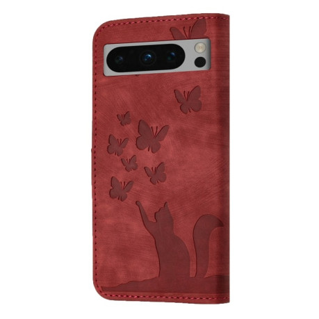 Чохол-книжка Cat Embossing Pattern на Google Pixel 8 Pro - червоний