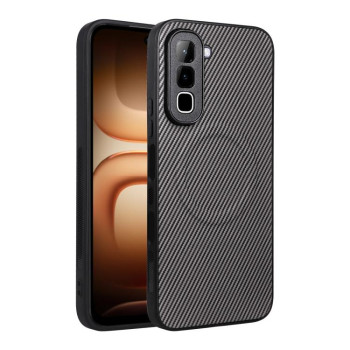 Чехол Escase из веган-кожи с текстурой карбона на Infinix Hot 70 4G — серый