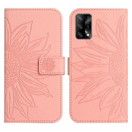 Чохол-книжка Skin Feel Sun Flower для OPPO A74 4G - рожевий